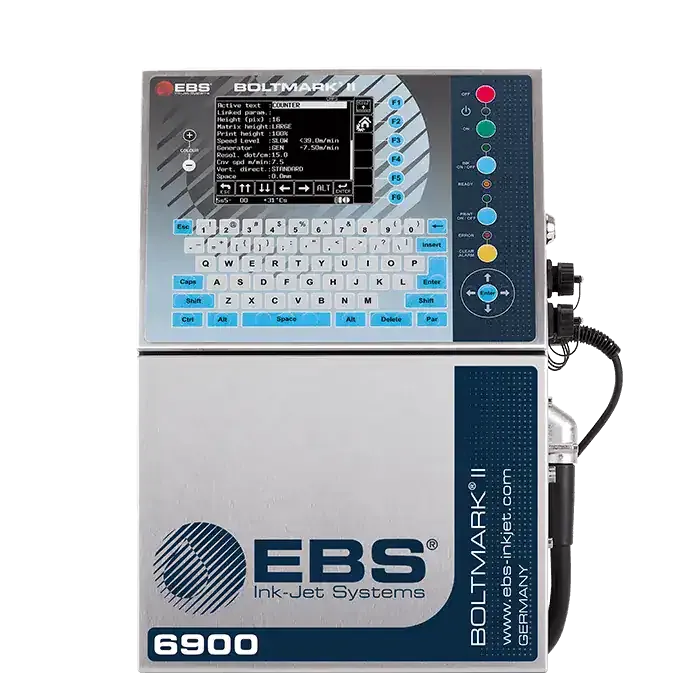 EBS-6900 continuous inkjet printer, front view